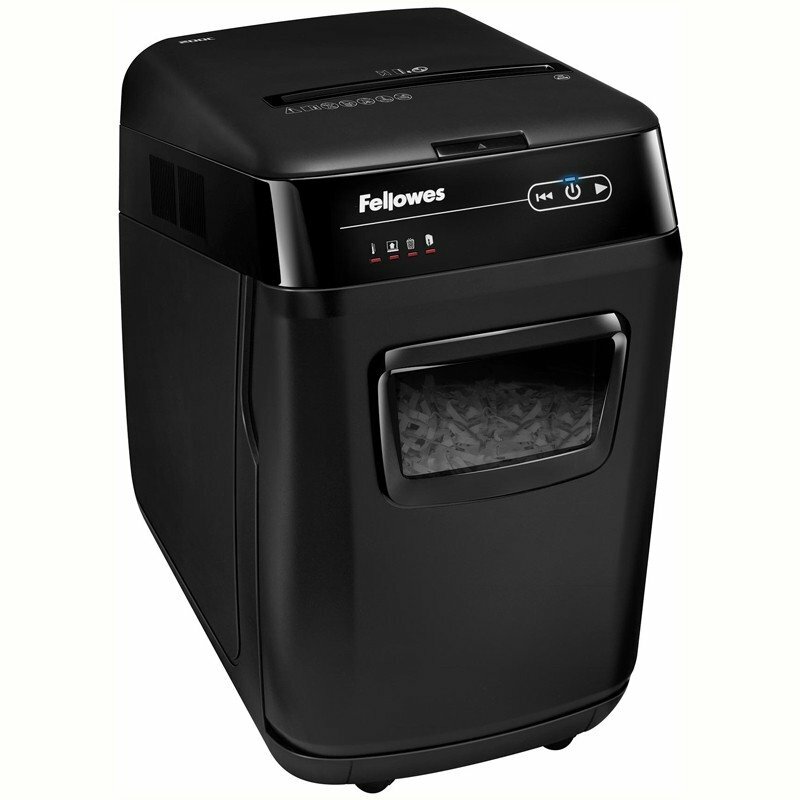 Уничтожитель документов Fellowes AutoMax 200C, автоподача, 4 ур. секр. 4x38мм, 32л, СD, автореверс FS-46536