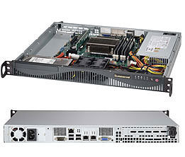 Серверная платформа 1U Supermicro SYS-5018D-MF (1x1150, C224, 4x UDDR3 ECC 1.5v, 2x3.5quot; int, (x8)FH, 2GE, 350W Gold)