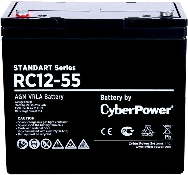 Аккумуляторная батарея CyberPower CyberPower(12V/55Ah) (RC12-55)