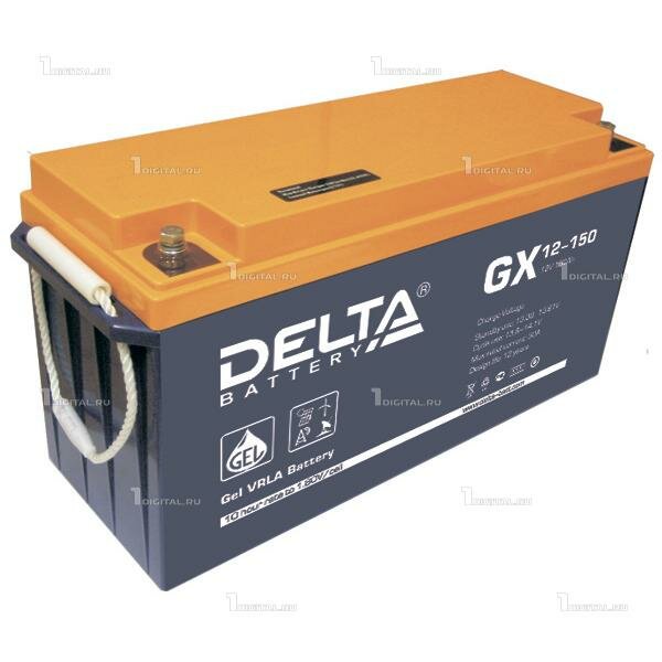 Аккумулятор DELTA гелевый GX 12-150 I GEL (12В, 150Ач / 12V, 150Ah / под болт M8)