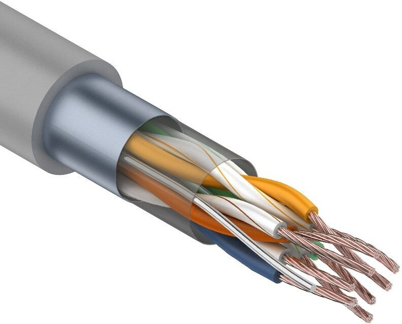 Кабель информационный FTP 4PR 24AWG Cat.6 Stranded Rexant (бухта 305м) {01-0145}