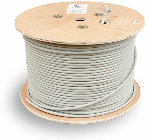 Кабель витая пара FTP 6 кат. 4 пары Cabeus FTP-4P-Cat.6-SOLID-GY экранированная, 0,57мм (23 AWG), одножильный (305 м) 8947c