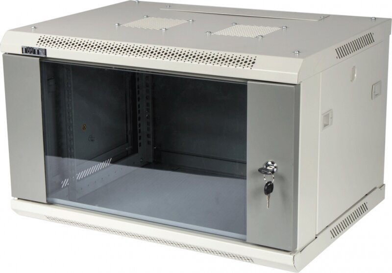 Шкаф настенный LANMASTER Pro, 12U 600x800, стеклянная дверь (TWT-CBWPG-12U-6x8-GY)