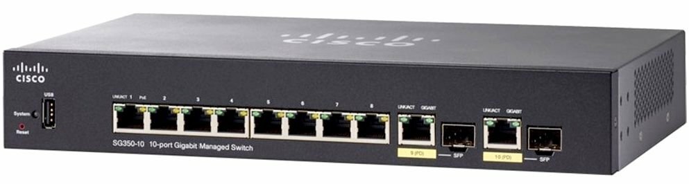 Коммутатор (switch) Cisco (SG350-10SFP-K9-EU)