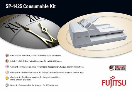 CON-3753-200K (CON-3753-007A) - комплект расходных материалов для сканера Fujitsu SP-1425 (7хПрижимной ролик, 1хРазделяющий ролик/Ресурс 100 000 листов или 1 год)