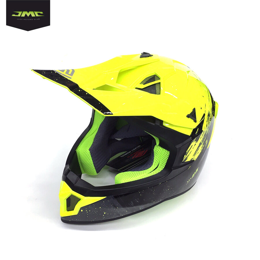 Шлемы FS Мотошлем кроссовый Faseed FS-610 Fiber JMSZL (Glossy yellow black)