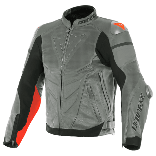 Мотокуртка DAINESE SUPER RACE перфорированная 89c charcoal-gray/ch.-gray/fluo-red 48