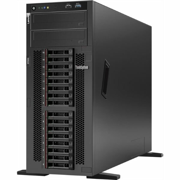 Сервер Lenovo TCH ThinkSystem ST550 Tower 4U, Xeon Silver 4208 8C (85W/2,1GHz),16GB/2Rx8/1.2V RDIMM,noHDD 2,5quot; (up to 8/16),SR930-8i (2GB Flash),noDVD,2xGbE,w/o line cord,1x550W p/s (up to 2), XCC Enterprise (7X10A0B5EA)