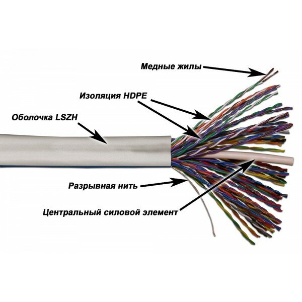 TWT-5EUTP50-LSZH TWT Кабель TWT-5EUTP50-LSZH UTP 50 пар, Кат.5e, 305 метров белый. Вита пара C5E