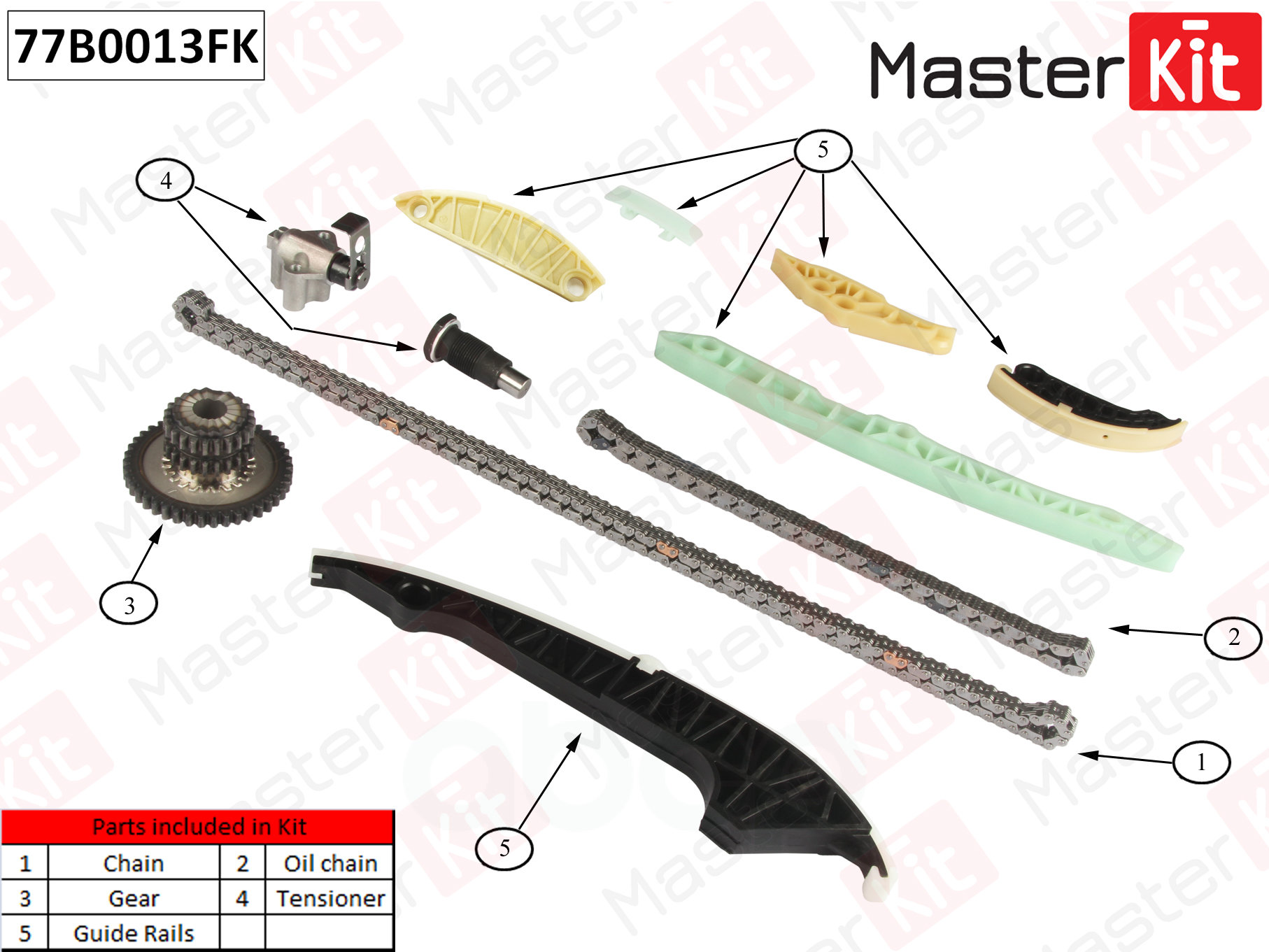 Комплект Цепи Грм MasterKit арт. 77B0013FK