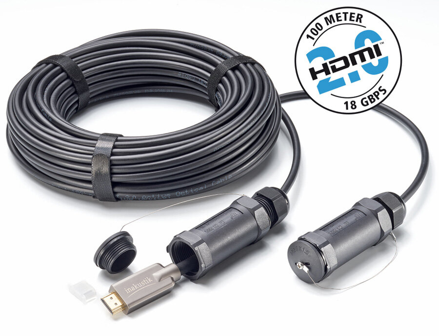HDMI кабель Inakustik Exzellenz HDMI 2.0 Armoured Optical Fiber Cable 1.0m 009244001
