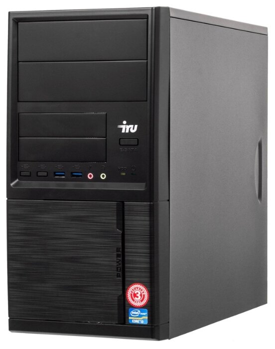 Настольный компьютер iRu Office 313 MT (1175740) Mini-Tower/Intel Core i3-8100/8 ГБ/240 ГБ SSD/Intel UHD Graphics 630/Windows 10 Pro