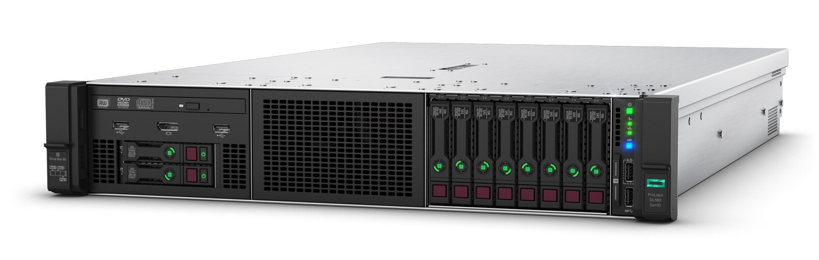 Сервер HPE Proliant DL180 Gen10, 1(up2)x 4208 Xeon-S 8C 2.1GHz, 1x16GB-R DDR4, S100i/ZM (RAID 0,1,5,10) noHDD (8 SFF 2.5quot; HP) 1x500W (up2), 2x1Gb/s, noDVD, iLO5, Rack2U, 3-3-3 P19564-B21