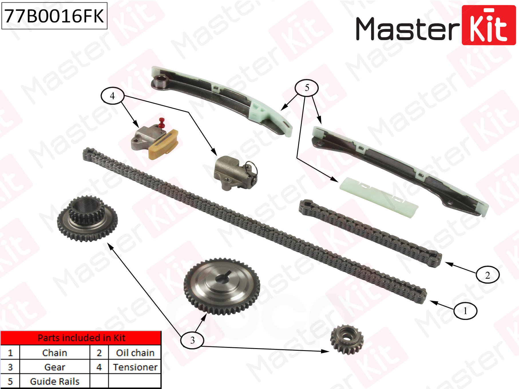 Комплект Цепи Грм MasterKit арт. 77B0016FK