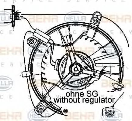 Мотор печки отопителя салона behr Hella service 8EW009159461