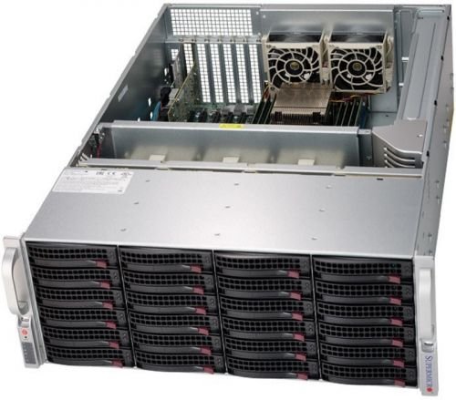 Серверная платформа 4U Supermicro SSG-6049P-E1CR24L (2x3647, C624, 16xDDR4, 24x3.5quot; HS, 3008 SAS, 2x10GE, 1200W Redundant)