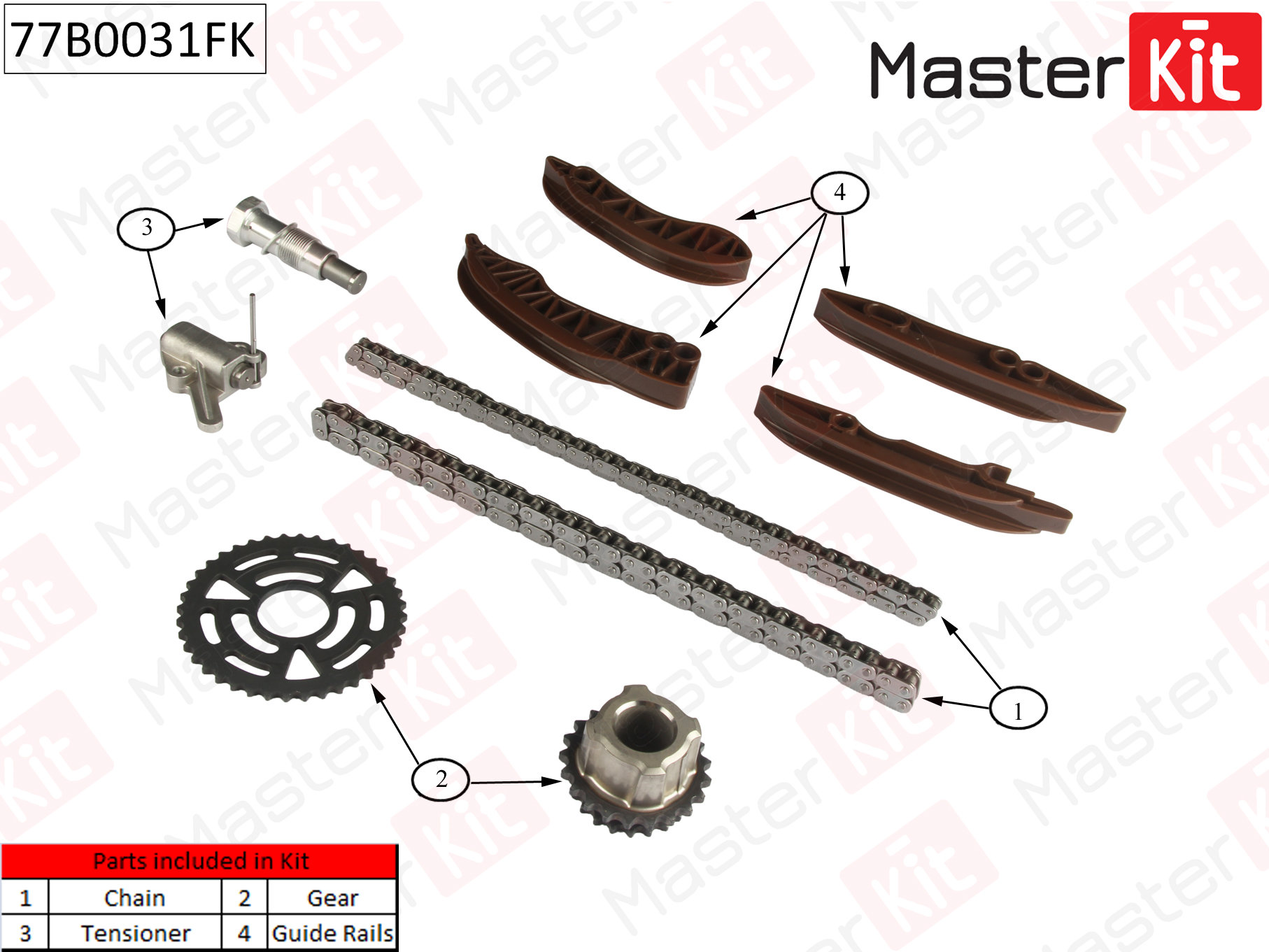 Комплект цепи грм\ bmw:2.0d n47 06- Masterkit 77B0031FK