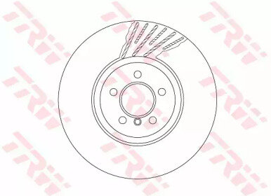 Диск тормозной для bmw 5 f07/f10/7 f01-04 передний левый вент. d=374мм. Trw DF6613S