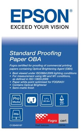Бумага для принтера А2 Epson Standard Proofing Paper OBA 432 мм x 30,5 м (C13S450187)
