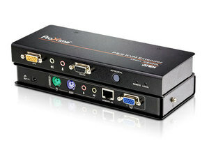 ATEN Удлинитель, Svga+Kbdmouse PS / 2+AUDIO+RS232, 150 метр., SPHD17+HD-DB15+2x6MINIDIN+2xMINI Jack+Db9, Female, c KVM-шнуром PS2x1.8м., Б.П. 220 5.3V, (2 консоли, макс.разр. 1600х1200 / 150м 60Hz / 1920x1200 / 30м 60Hz Ddc2B защита ESD / перенапр.) / C