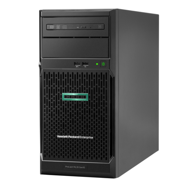 Сервер ProLiant ML30 Gen10 E-2224 Hot Plug Tower(4U)/Xeon4C 3.4GHz(8MB)/1x16GB2UD_2666/S100i(ZM/RAID 0/1/10/5)/noHDD(4)LFF/noDVD/iLOstd(no port)/1NHPFan/PCIfan-baffle/2x1GbEth/1x350W(NHP), analog P06785-425