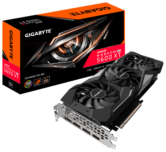 Видеокарта GIGABYTE Radeon RX 5600 XT 1560MHz PCI-E 4.0 6144MB 12000MHz 192 bit 3xDisplayPort HDMI HDCP GAMING OC