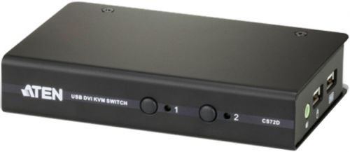 Переключатель KVM Aten CS72D-AT switch, электрон, DVI-D+KBD+MOUSE+AUDIO, 1 2 блока/порта/port USB, спец.шнуром USB 1.2м