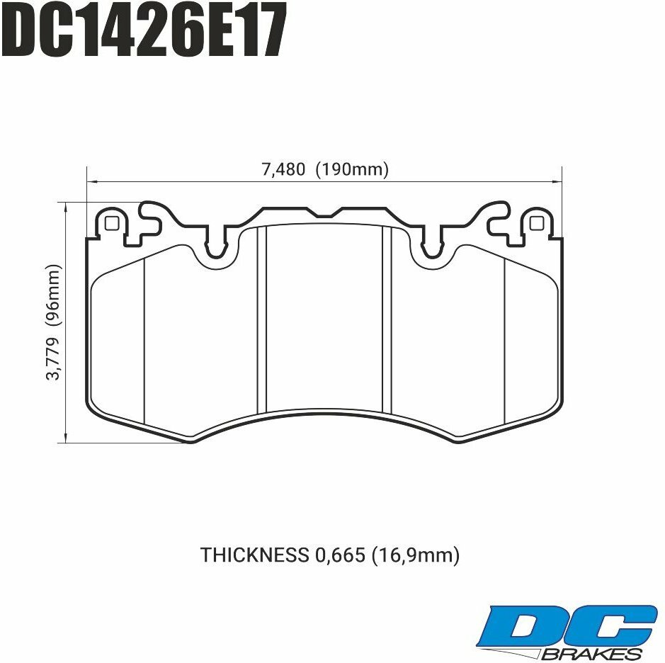 Колодки тормозные DC1426E17 DC brakes RT.2, перед RANGE ROVER SPORT; IV; колесо 20quot; Brembo;