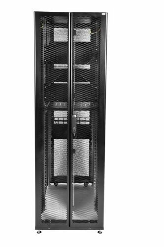 Шкаф напольный 19, 42U ЦМО ШТК-СП-42.6.10-48АА-9005 серверный ПРОФ (600x1000) дверь перфор., задние двойные перфор., черный, в сборе