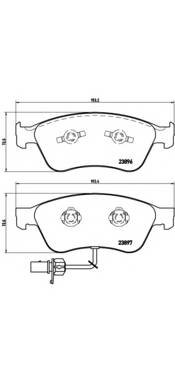 Передние колодки Brembo P85102 с интегрированным датчиком износа