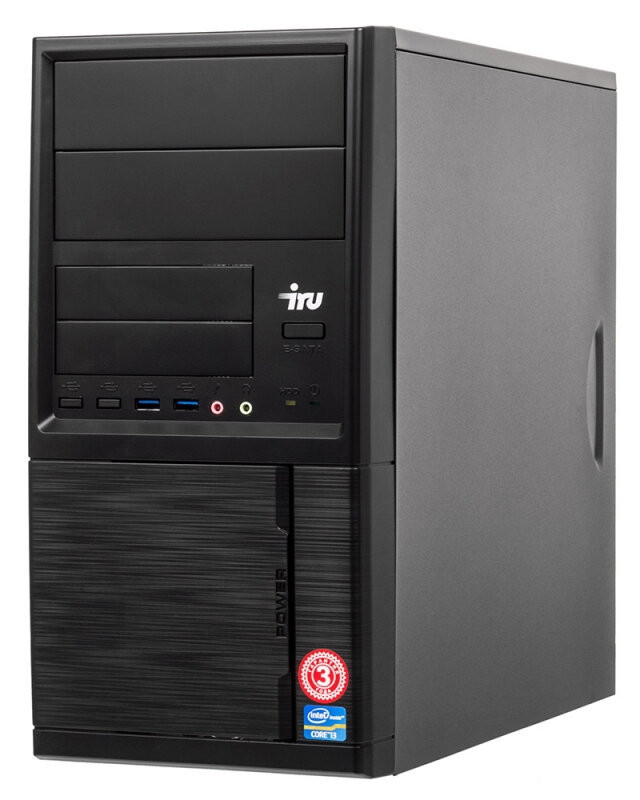 Компьютер IRU Office 313 MT i3 9100F (3.6)/8Gb/SSD240Gb/GT710 1Gb/Win 10 Home Single Language 64/400W/Black