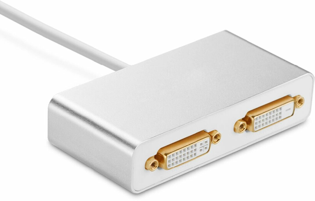 Greenconnect GC- U32DVI2, White профессиональный мультимедиа конвертер USB 3.0 - DVI 24+5F / DVI 24+5F (0,15 м)