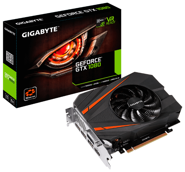 Видеокарта GIGABYTE GeForce GTX 1080 1607Mhz PCI-E 3.0 8192Mb 10010Mhz 256 bit DVI HDMI HDCP Mini ITX