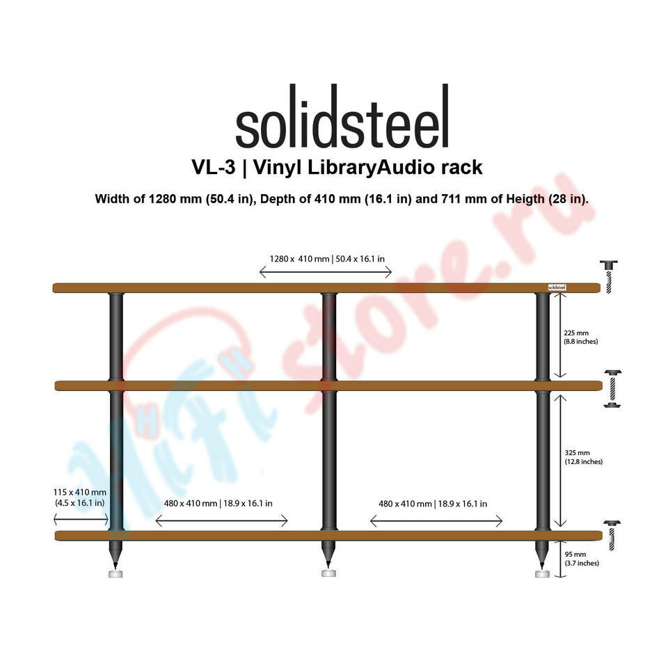 Hi-Fi стойка Solidsteel VL-3 White/walnut