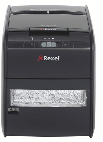 Уничтожитель бумаг Rexel AUTO+ 60X 2103060EU секр.P-3, фрагменты/60л/15лтр., скрепки/скобы/плкарты