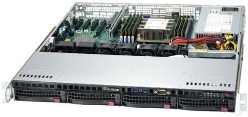 Серверная платформа 1U Supermicro SYS-5019P-MT (1x3647, C622, 8xDDR4, 4x3.5quot; HS, 2x10GE, 350W,Rail)