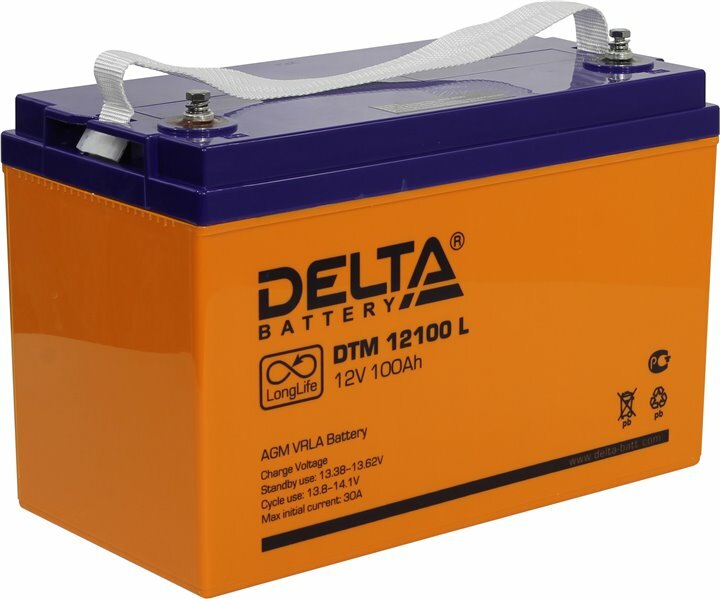 Аккумуляторная батарея 12В 100А/ч DTM 12100 L срок службы до 10–12лет