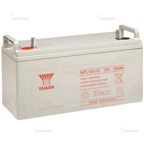Аккумулятор YUASA NPL 100-12 (12В, 100Ач / 12V, 100Ah ) Вывод под болт/гайка 10мм