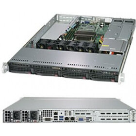 Серверная платформа Supermicro SuperServer SYS-5019C-WR, 1U, LGA1151, Intel C246, 4 x DDR4, 4 x 3.5quot; SATA, 2xGigabit Ethernet (1000 Мбит/с), 500 Вт
