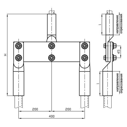 Переходные зажимы типа ППТ для перехода с 1 провода на 2 27.5x30.6x7 мм ППТ-2