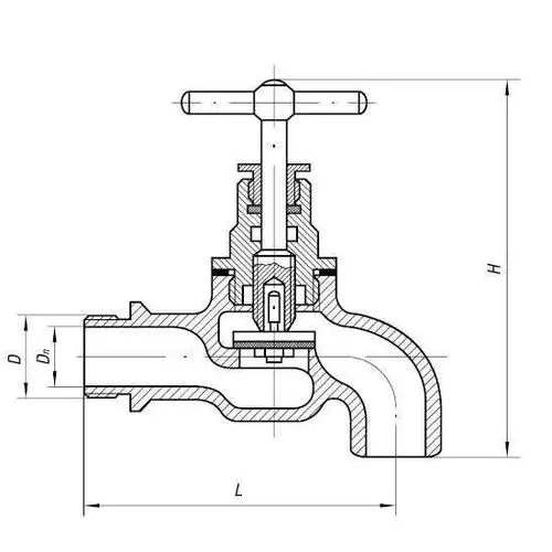 Кран водоразборный бронзовый 15x6 мм 536-3М.347 (ИТШЛ.491741.021)
