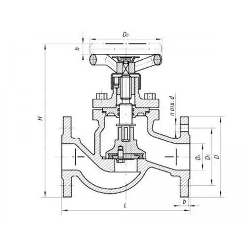 Клапан бронзовый невозвратно-запорный проходной фланцевый 50x25 мм 522-35.4151 (ИТШЛ.49191518-02) ТУ