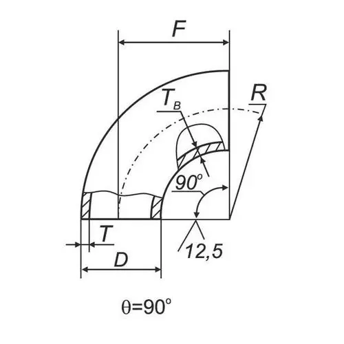 Отводы 90 в ВУС 600x630x11 мм сталь 20 ГОСТ 17375-2001