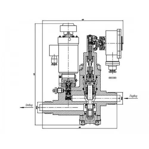 Бронзовый запорный проходной штуцерный дистанционно-управляемый клапан 32x400 мм 521-35.3035-13 (ИПЛТ.49211114-13) ТУ