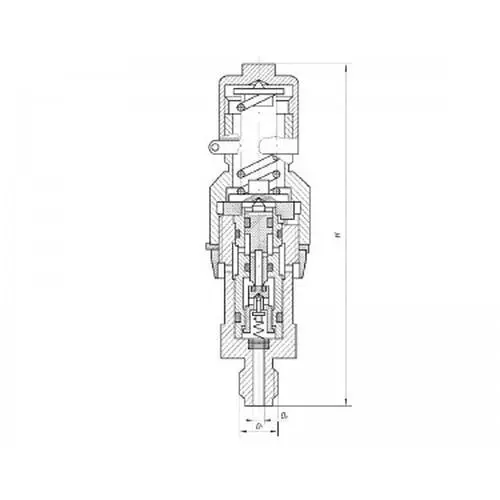 Клапан нержавеющий предохранительный сигнальный штуцерный 6x200 мм 524-35.2423 (ИТШЛ.49414102) ТУ