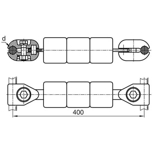 Распорки дистанционные утяжеленные типа РУ 444x31.5x37.7 мм РУ-4-400 ТУ