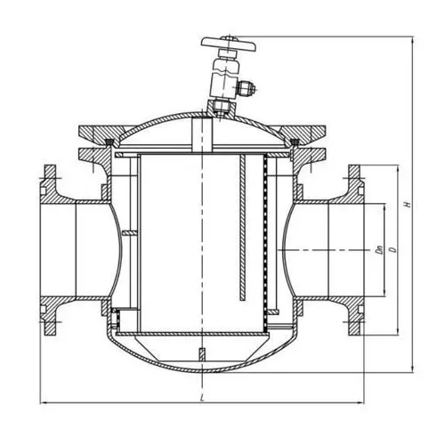 Титановый фильтр забортной воды проходной фланцевый 100x40 мм 427-30.6000 (ИТШЛ.061144.003)