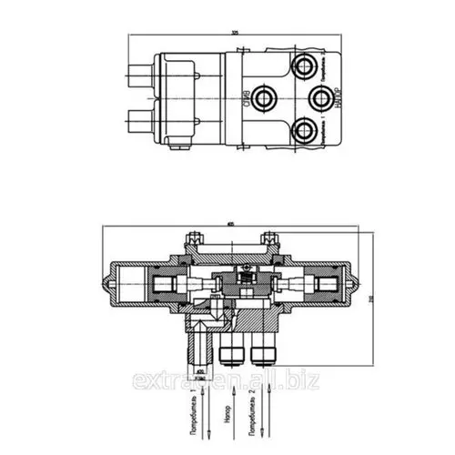 Распределитель 4-х ходовой двухпозиционный штуцерный с электромагнитным управлением 20x100 мм 587-35.8570 (ИПЛT.49462107) ТУ
