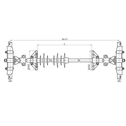 Распорки межфазные изолирующие типа РМИД на напряжение 110-220 кВ конструкция 1 5300x6800x4850 мм РМИД 60-220-H-П4-4 ТУ