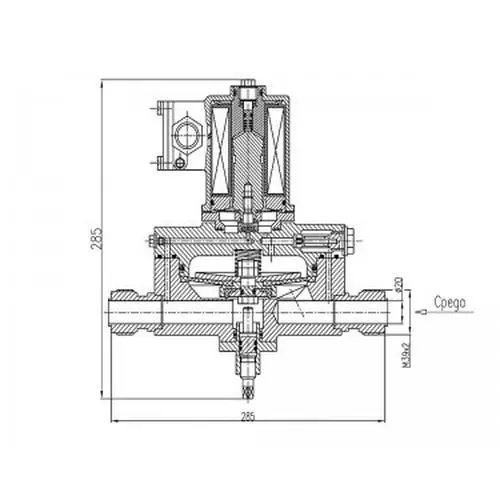 Титановый запорный проходной штуцерный клапан с электромагнитным и ручным приводом 20x40 мм 587-35.9019-02 (ИПЛТ.49217107-02) ТУ